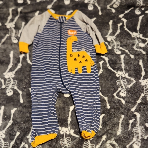 Gerber Other - 💀Gerber Striped Dinosaur Footie in Blue and Yellow
